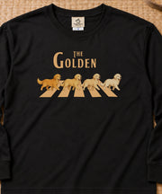 The Golden | 横断歩道を渡る4匹のゴールデンレトリバー 犬 長袖Tシャツ | フロントのみプリント