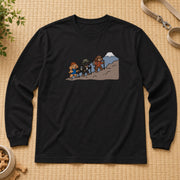 Cockapoo Hiking Club ハイキングを楽しむコッカプー ロンT 長袖Tシャツ|フロントプリント