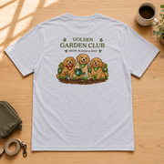Golden Garden Club ゴールデンレトリバー お庭 水やり ガーデニング Tシャツ|バックプリント