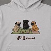 Chanoyu Pug | 茶道 パグ 和風 お茶会 犬 パーカー | フロントのみプリント