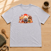 Kimono Poodles 着物トイプードルの和風お正月 Tシャツ|フロントプリント