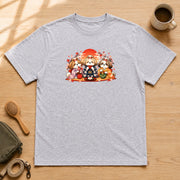 Kimono Shih Tzu 晴れ着姿の三匹の犬のお正月 Tシャツ|フロントプリント