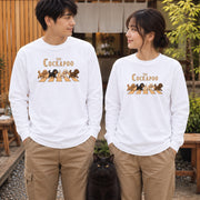 The Cockapoo | 横断歩道を渡る4匹のコッカプー 犬 長袖Tシャツ | フロントのみプリント