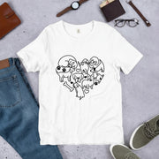 ハート型集合犬イラスト 犬Tシャツ | 犬好き・愛犬家に人気