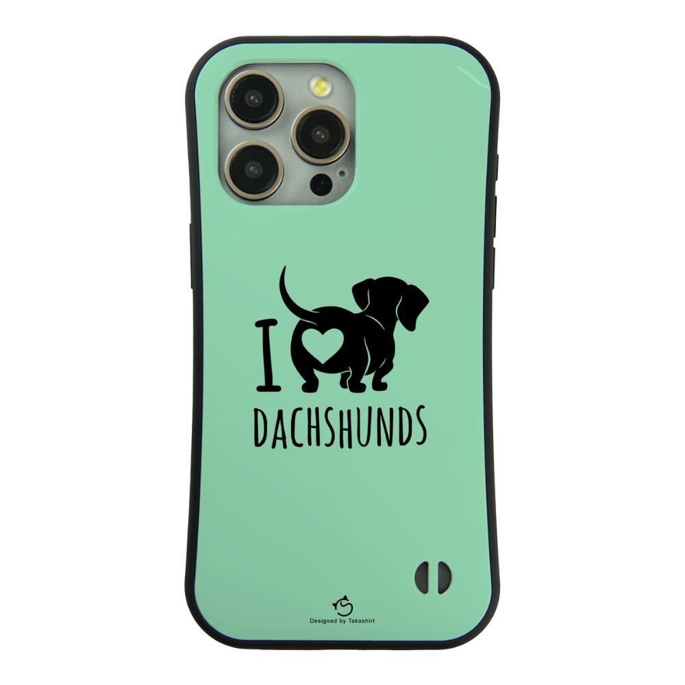 ケース いぬ 犬 イラスト ダックスフンドが大好き I Love Dachshunds ケース iPhone8, SE2, SE3 ~ ケース iPhone17シリーズ