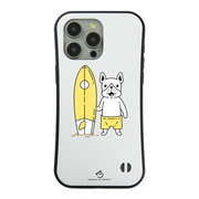 ケース いぬ 犬 イラスト フレンチ・ブルドッグ サーフボード×フレブル ケース iPhone8, SE2, SE3 ~ ケース iPhone17シリーズ