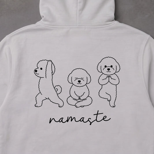 Bichon Frise namaste ビションフリーゼ ヨガ パーカー |バックプリント