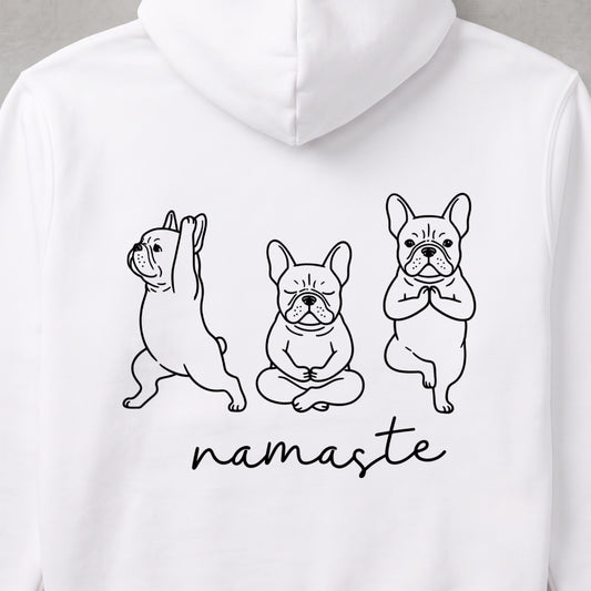 French Bulldog namaste フレンチブルドッグ ヨガ パーカー |バックプリント