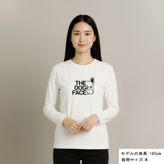 犬 ロン t 犬 長袖 t シャツ いぬ 犬イラスト フレンチ・ブルドッグ The Dog Face