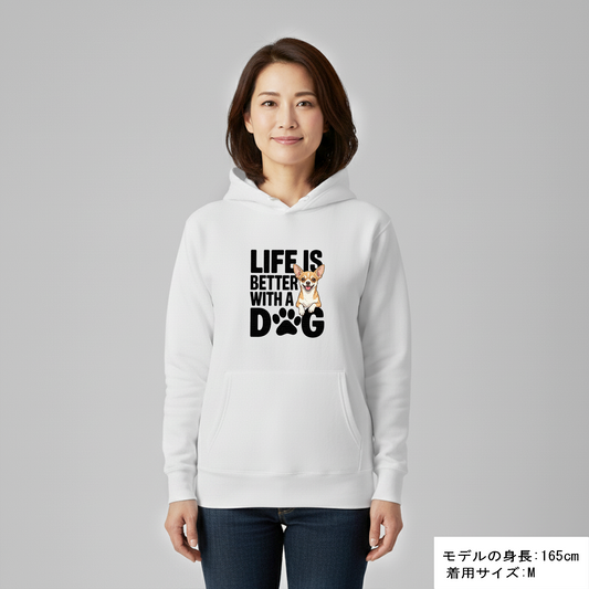 犬 パーカー 犬イラスト いぬ かわいい チワワ Life is better with a Chiwawa