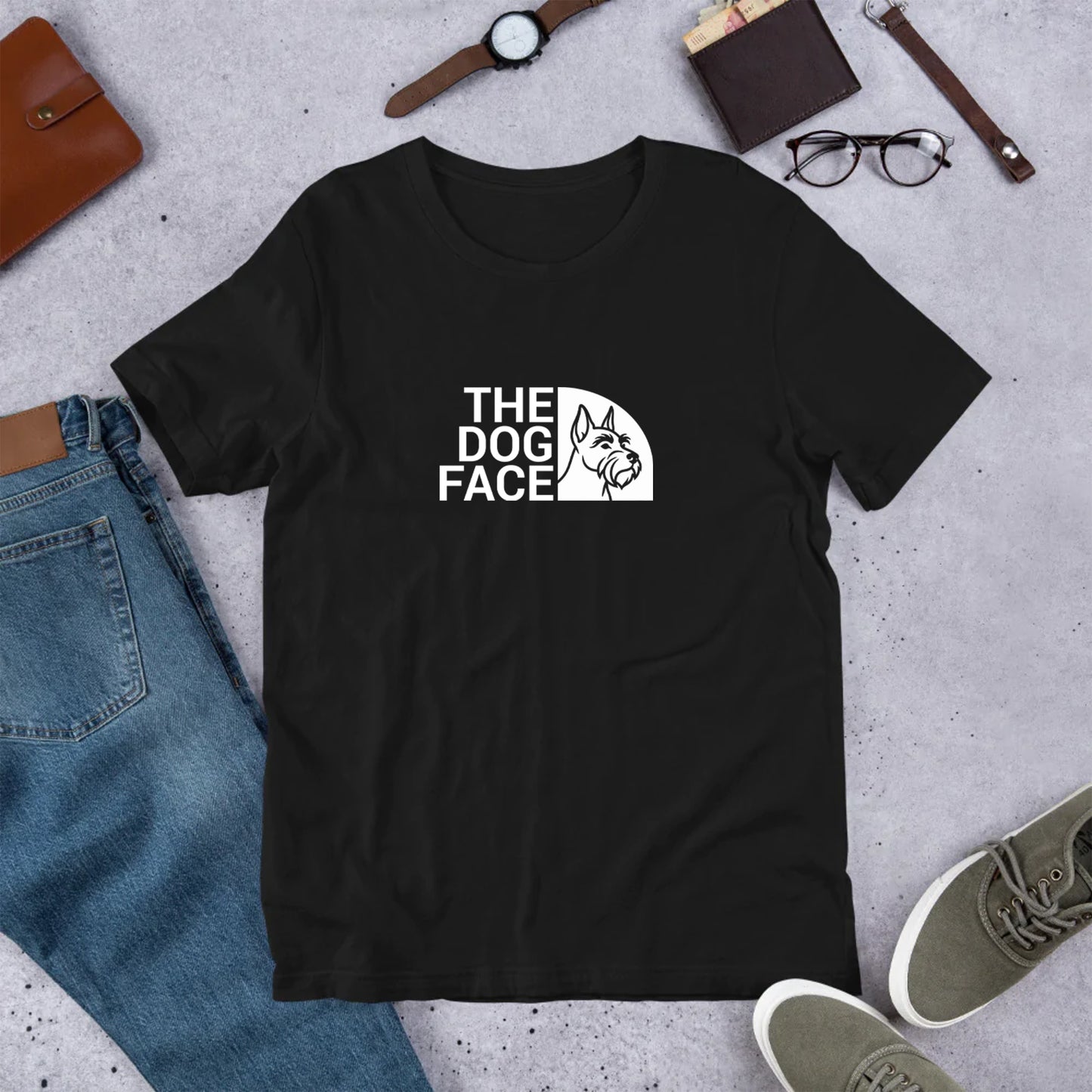 犬 tシャツ 犬イラストTHE DOG FACE ミニチュア・シュナウザーデザイン|アダルト&キッズサイズ