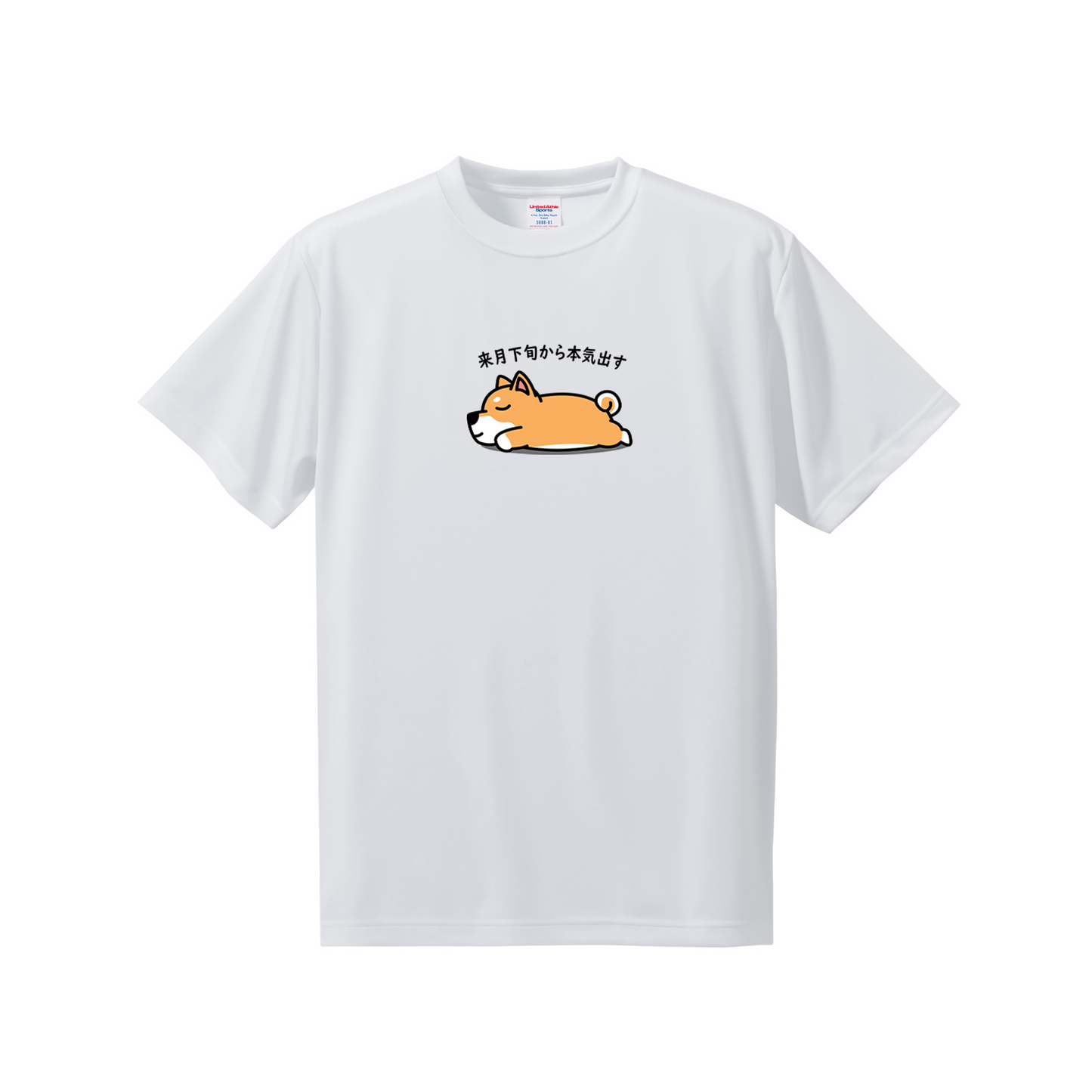 犬tシャツ ドライTシャツ シルキータッチTシャツ いぬ 犬イラスト おもしろ tシャツ 柴犬 明日から本気出す/来月下旬から本気出す