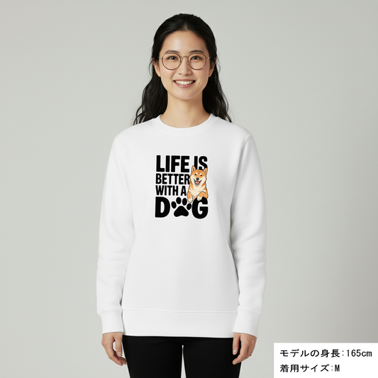 犬 トレーナー いぬ かわいい 犬イラスト柴犬 Life is better with a Shiba