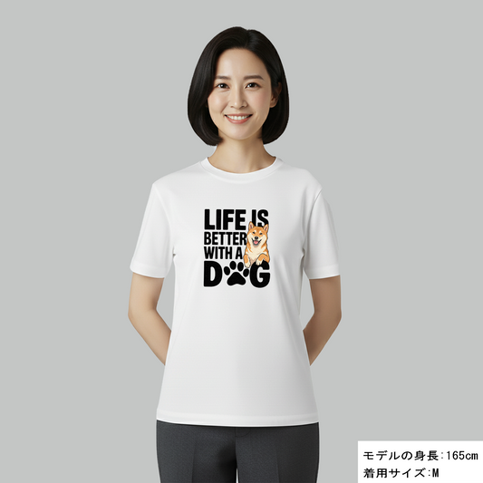 犬 tシャツ 犬イラスト 柴犬 Life is better with a Shiba アダルト&キッズサイズ