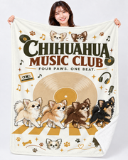 Chihuahua Music Club 音楽を楽しむチワワデザイン | ブランケット