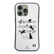 ケース いぬ 犬 イラスト 音符と踊る犬 ケース iPhone8, SE2, SE3 ~ ケースiPhone17シリーズ