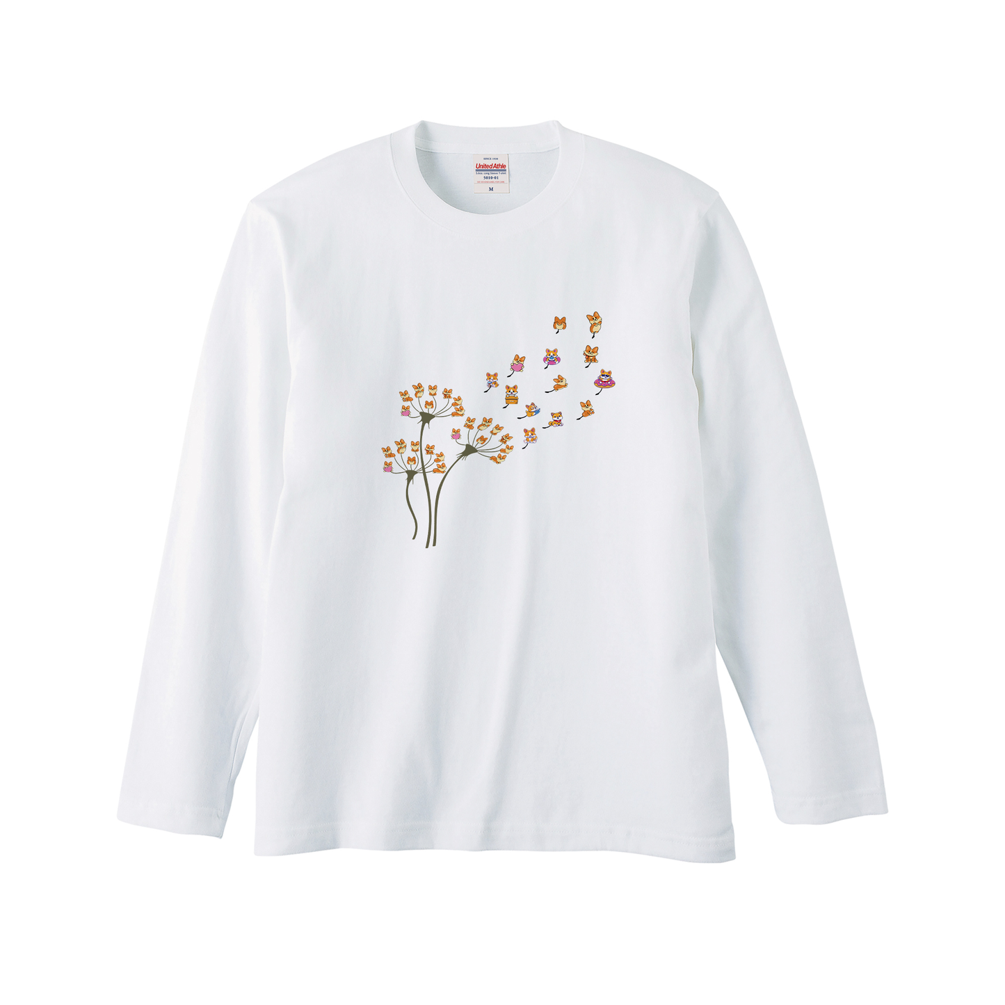 犬 tシャツ 犬イラスト コーギー タンポポ|アダルト&キッズサイズ