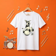 シュナウザー ドラム Tシャツ|愛犬・音楽好き・ロック・イラスト・かっこいいに人気