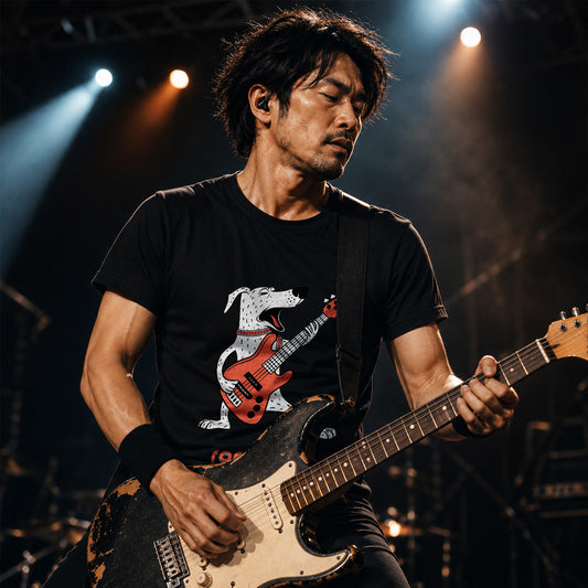 ロック ハウンド 犬 Tシャツ ギター 犬好き ロック 音楽 かわいい おしゃれ 面白い ギフト 人気