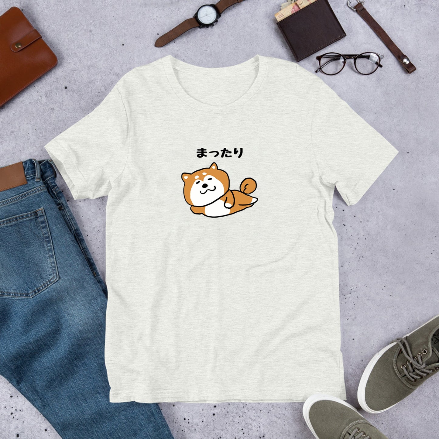犬 tシャツ 犬イラスト 柴犬 まったり|アダルト&キッズサイズ