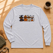 Dachshund Halloween Friends ハロウィン仮装のダックスフンド | 長袖Tシャツ | フロントのみプリント