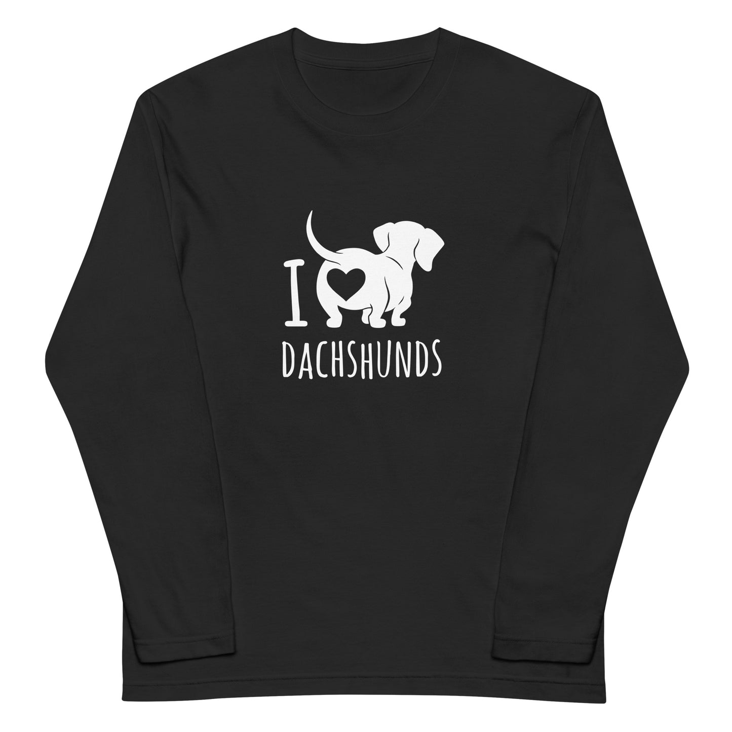 犬 ロン t 犬 長袖 t シャツ いぬ 犬イラスト ダックスフンドが大好き I Love Dachshunds