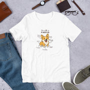 犬 tシャツ 犬イラスト コーギーの解剖図|アダルト&キッズサイズ