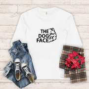 犬 ロン t 長袖tシャツ いぬ 犬イラストポメラニアン THE DOG FACE