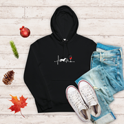 犬 パーカー 犬イラスト いぬ かわいいダックスフンド 心電図 ハートビート