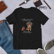 犬 tシャツ 犬イラスト ダックスフンド コーヒー |アダルト&キッズサイズ