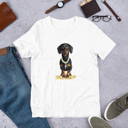 犬 tシャツ 犬イラスト ダックスフンド ブラック |アダルト&キッズサイズ