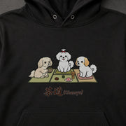 Chanoyu Maltese | 茶道 マルチーズ 和風 お茶会 犬 パーカー | フロントのみプリント