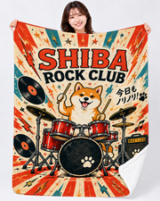 Shiba Rock Club Drummer ロックな柴犬ドラマーデザイン | ブランケット