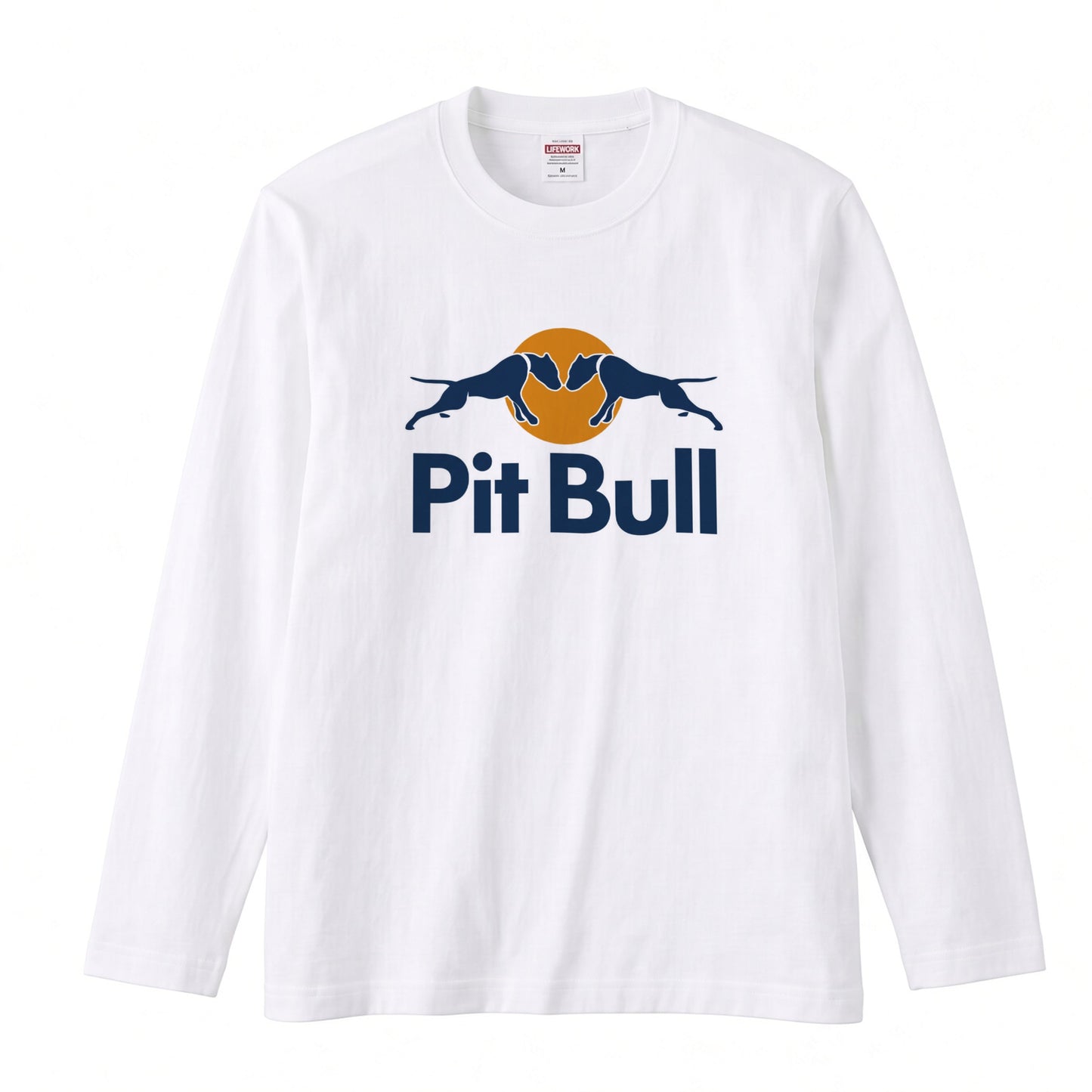 PIT BULL | 犬 ドッグシルエット スポーティ グラフィック ロングTシャツ【ドッグオーナー・愛犬家・ストリート系・父の日・プレゼントに最適】