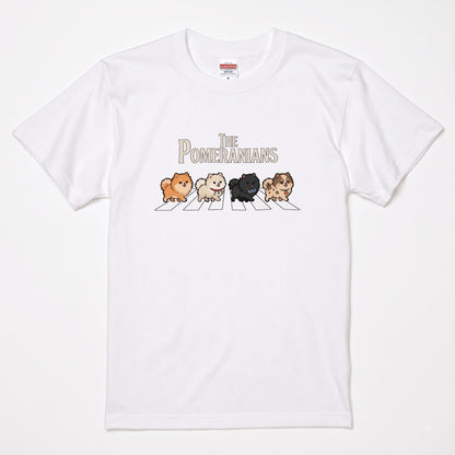 THE POMERANIANS | 横断歩道 ゆるかわ ポメラニアン パロディ Tシャツ【犬好き・愛犬家・イベント・プレゼントに最適】