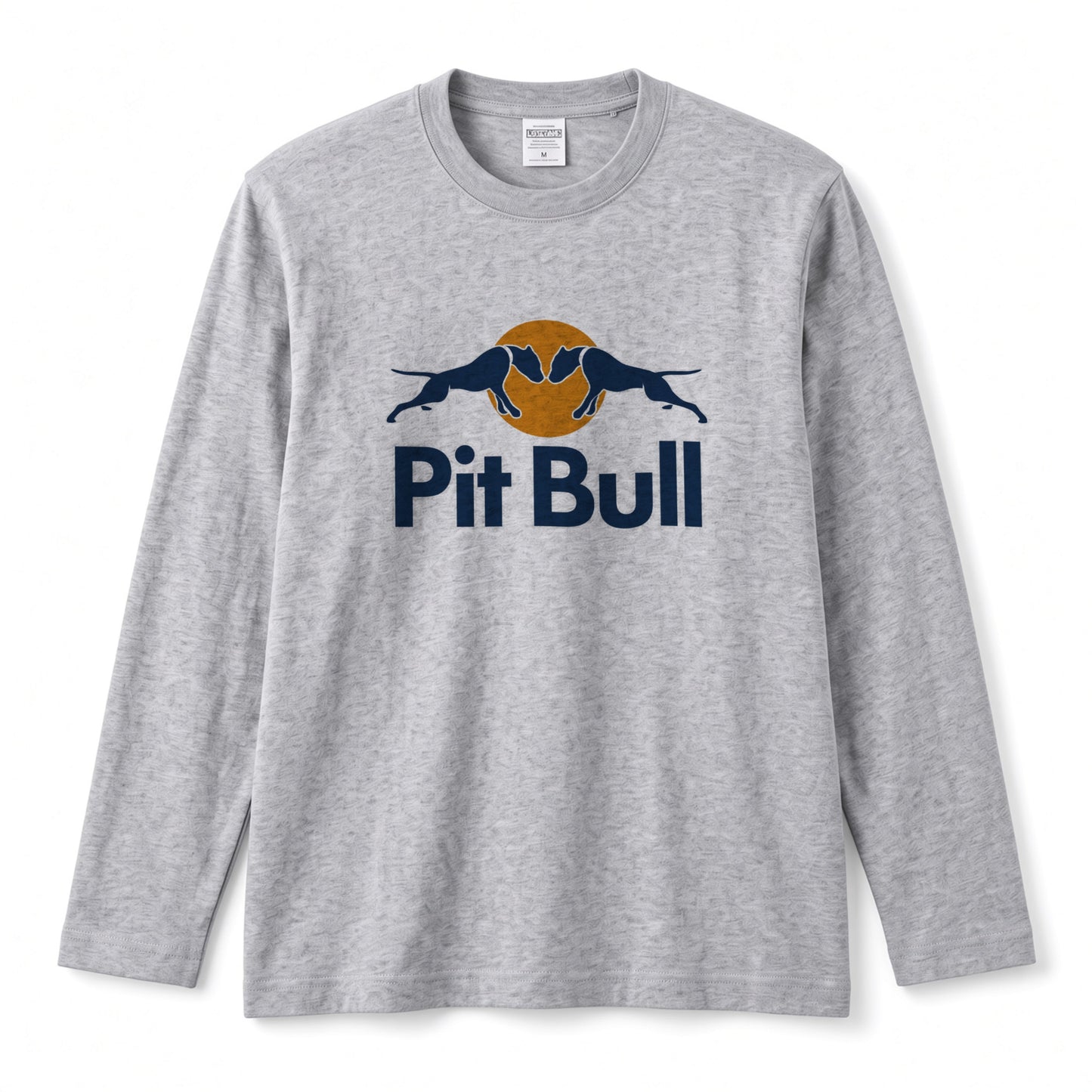PIT BULL | 犬 ドッグシルエット スポーティ グラフィック ロングTシャツ【ドッグオーナー・愛犬家・ストリート系・父の日・プレゼントに最適】