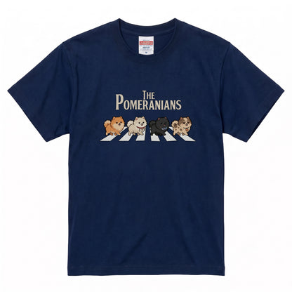THE POMERANIANS | 横断歩道 ゆるかわ ポメラニアン パロディ Tシャツ【犬好き・愛犬家・イベント・プレゼントに最適】