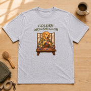 Golden Origami Club  ゴールデンレトリバー 折り紙クラブ「着物と折り紙」 Tシャツ｜フロントプリント