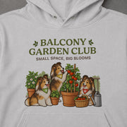 Sheltie Balcony Garden Club ベランダガーデン部 パーカー フーディ｜フロントプリント