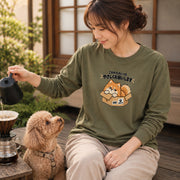 Fragile Pomeranian | ポメラニアン「こわれものにつき、やさしくお願いします」 段ボール 犬 長袖Tシャツ | フロントのみプリント
