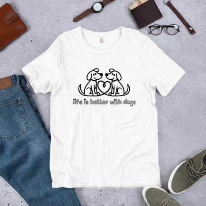 ハート対面犬 犬Tシャツ | 犬好き・愛犬家に人気
