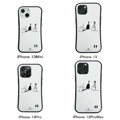 ケース いぬ 犬 イラスト  犬ギター ケース iPhone8, SE2, SE3 ~ ケースiPhone17シリーズ