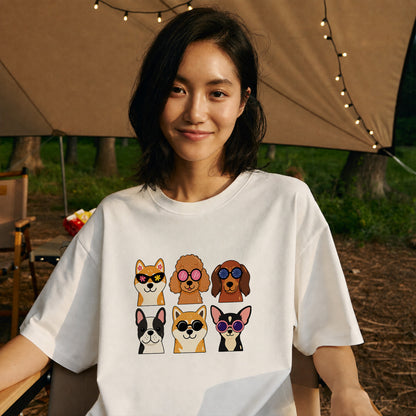 サングラス犬グループ 犬Tシャツ | 夏・おしゃれ好きに人気