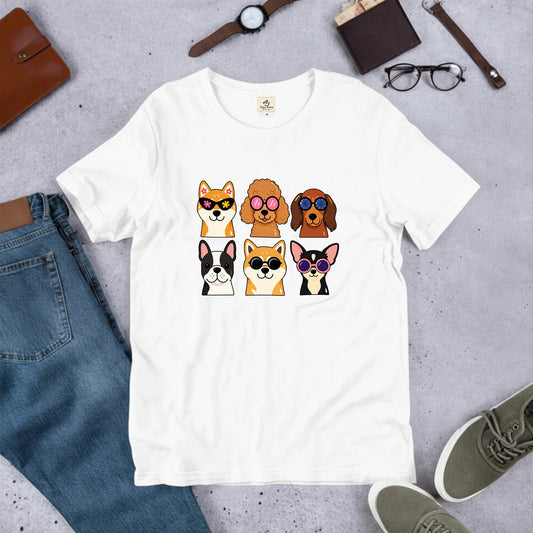 サングラス犬グループ 犬Tシャツ | 夏・おしゃれ好きに人気