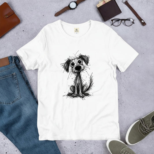 手書き風スケッチ犬 犬Tシャツ | 犬好き・おしゃれ好きに人気