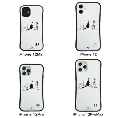 ケース いぬ 犬 イラスト  犬ギター ケース iPhone8, SE2, SE3 ~ ケースiPhone17シリーズ