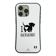 ケース いぬ 犬 イラスト ダックスフンドが大好き I Love Dachshunds  ケース iPhone8, SE2, SE3 ~ ケース iPhone17シリーズ