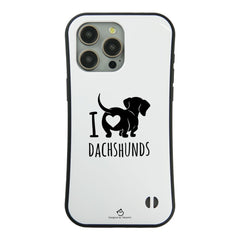 ケース いぬ 犬 イラスト ダックスフンドが大好き I Love Dachshunds  ケース iPhone8, SE2, SE3 ~ ケース iPhone17シリーズ