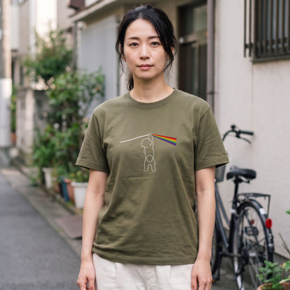 光のプリズムとトイプードル グラフィックTシャツ