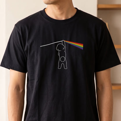 光のプリズムとトイプードル グラフィックTシャツ